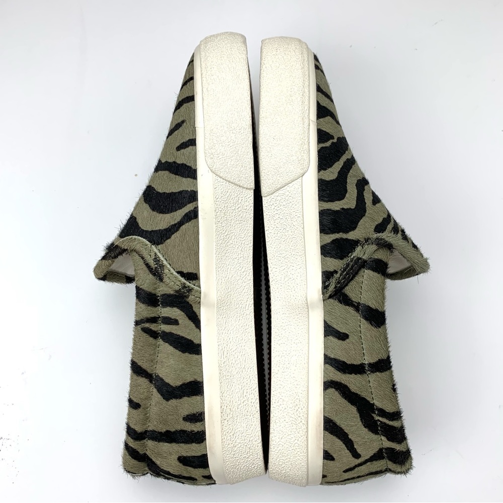 Madewell Sidewalk Slip On Sneakers in Zebra Calf Hair green black - Picture 6 of 12
